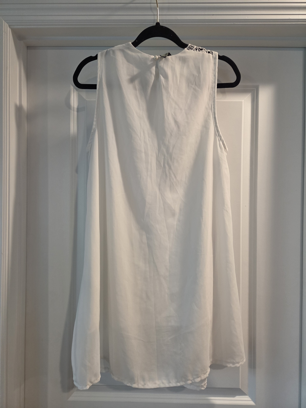 White Lace Crochet Sleeveless Boho Mini Dress/tunic XL Fits Medium - Picture 6 of 7